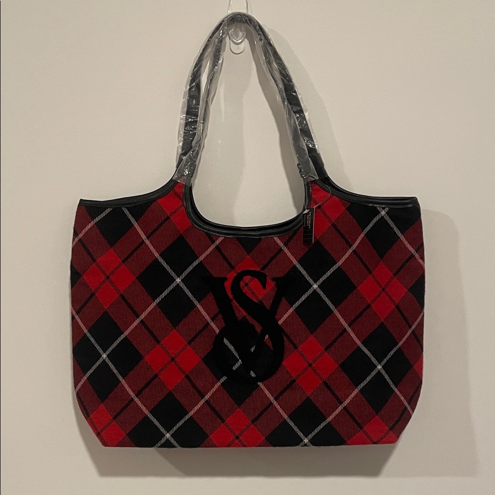 Red Plaid Tote Bag